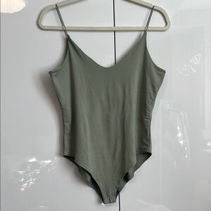 GAZE Jade Green Spaghetti Strap Bodysuit, Size M
